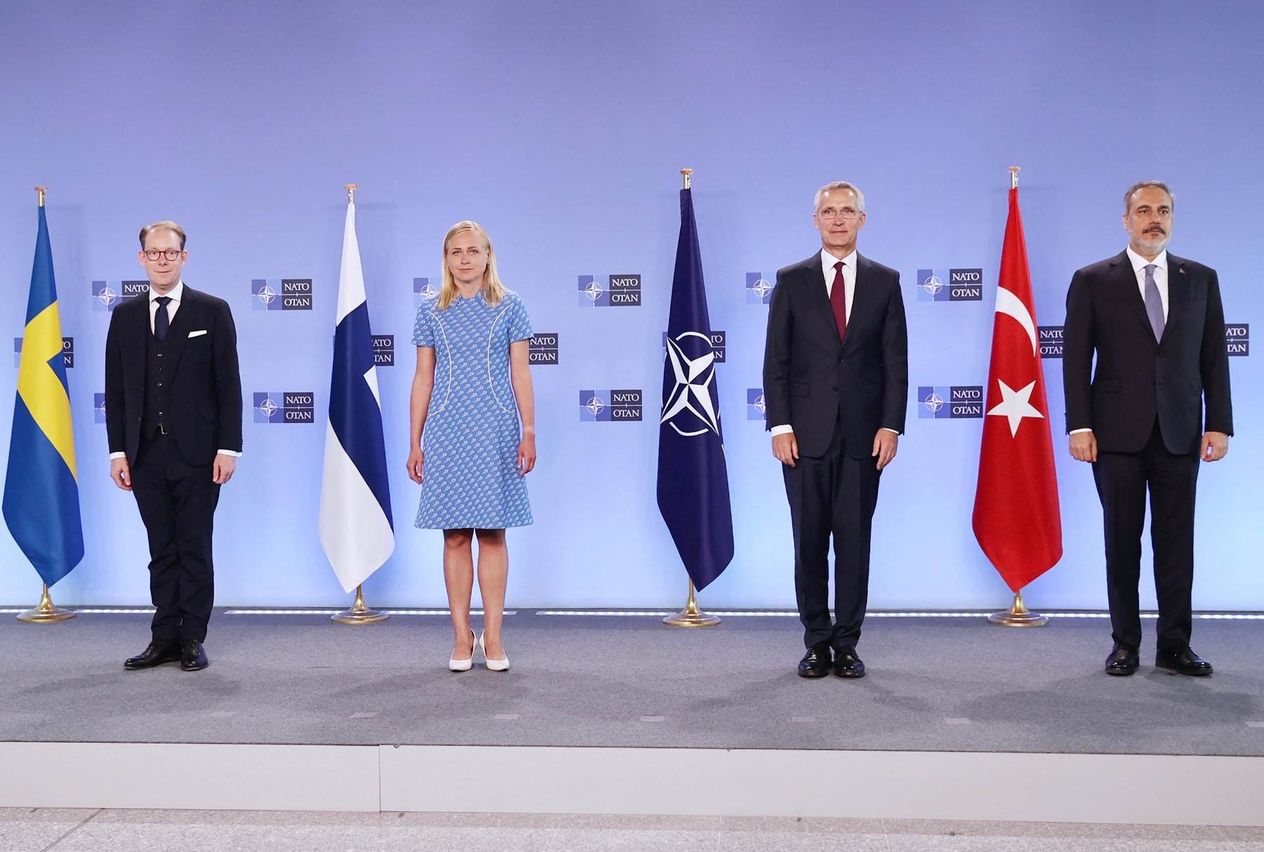  Sastanak predstavnika Švedske, Finske i Turske u sjedištu NATO-a u Bruxellesu 