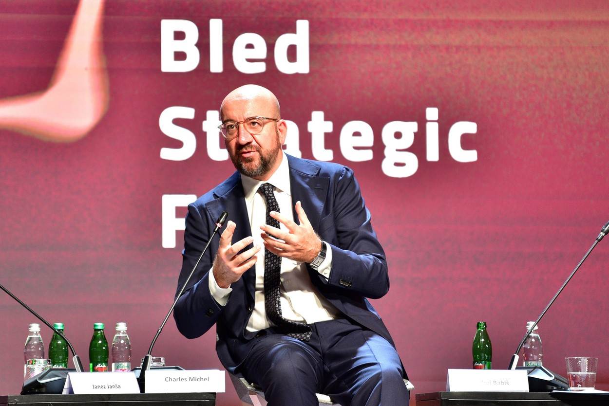 Predsjednik Europskog vijeća Charles Michel na Bledskom strateškom forumu Predsjednik Europskog vijeća Charles Michel na Bledskom strateškom forumu