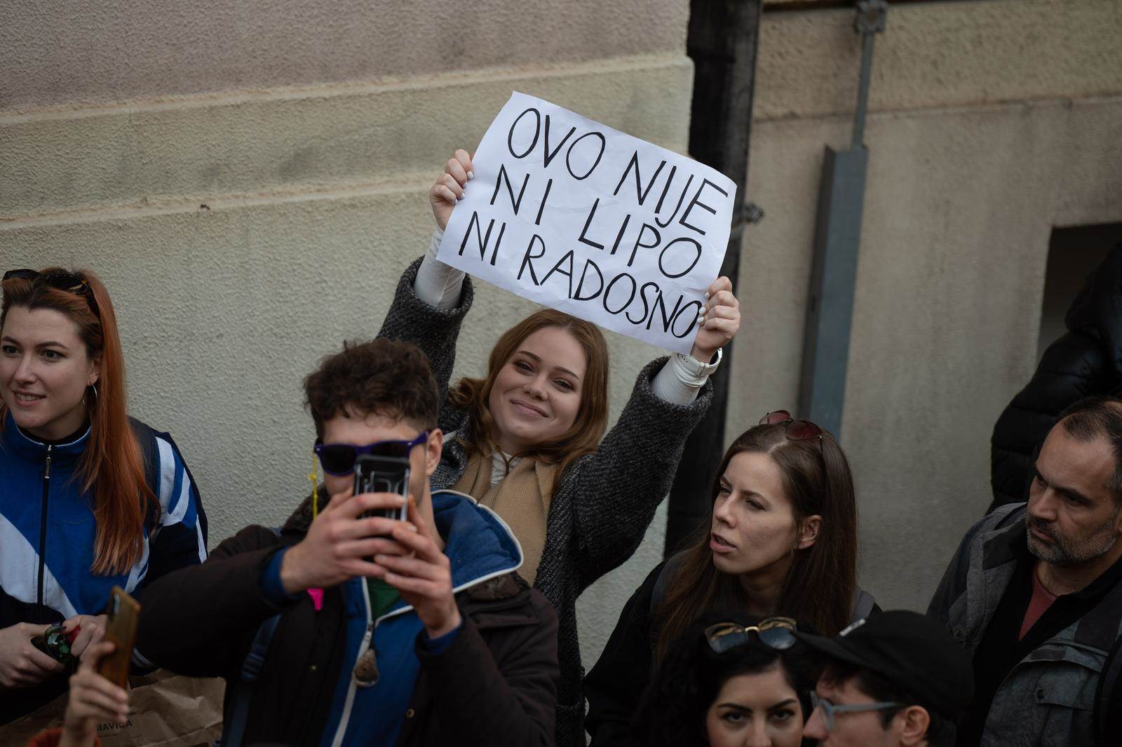  Prosvjed lijevo-liberalne oporbe na Markovu trgu u Zagrebu 