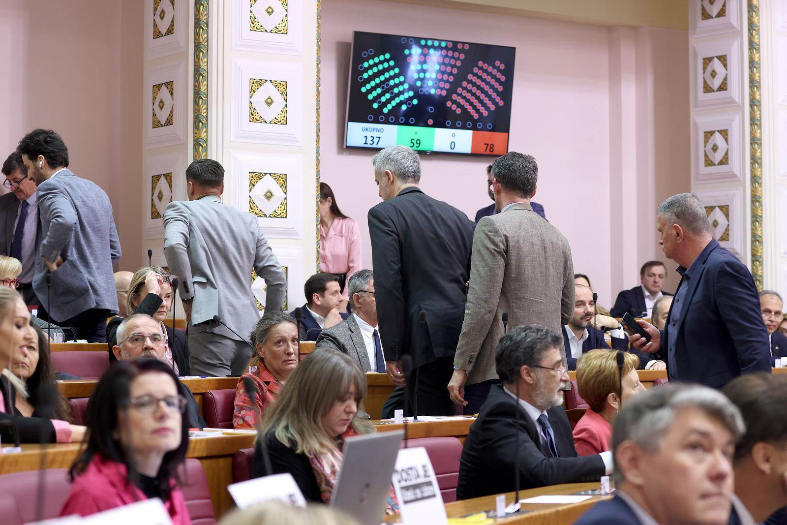 Dio oporbe napušta sabornicu nakon što je većina zastupnika odbila raspustiti Sabor   Dio oporbe napušta sabornicu nakon što je većina zastupnika odbila raspustiti Sabor