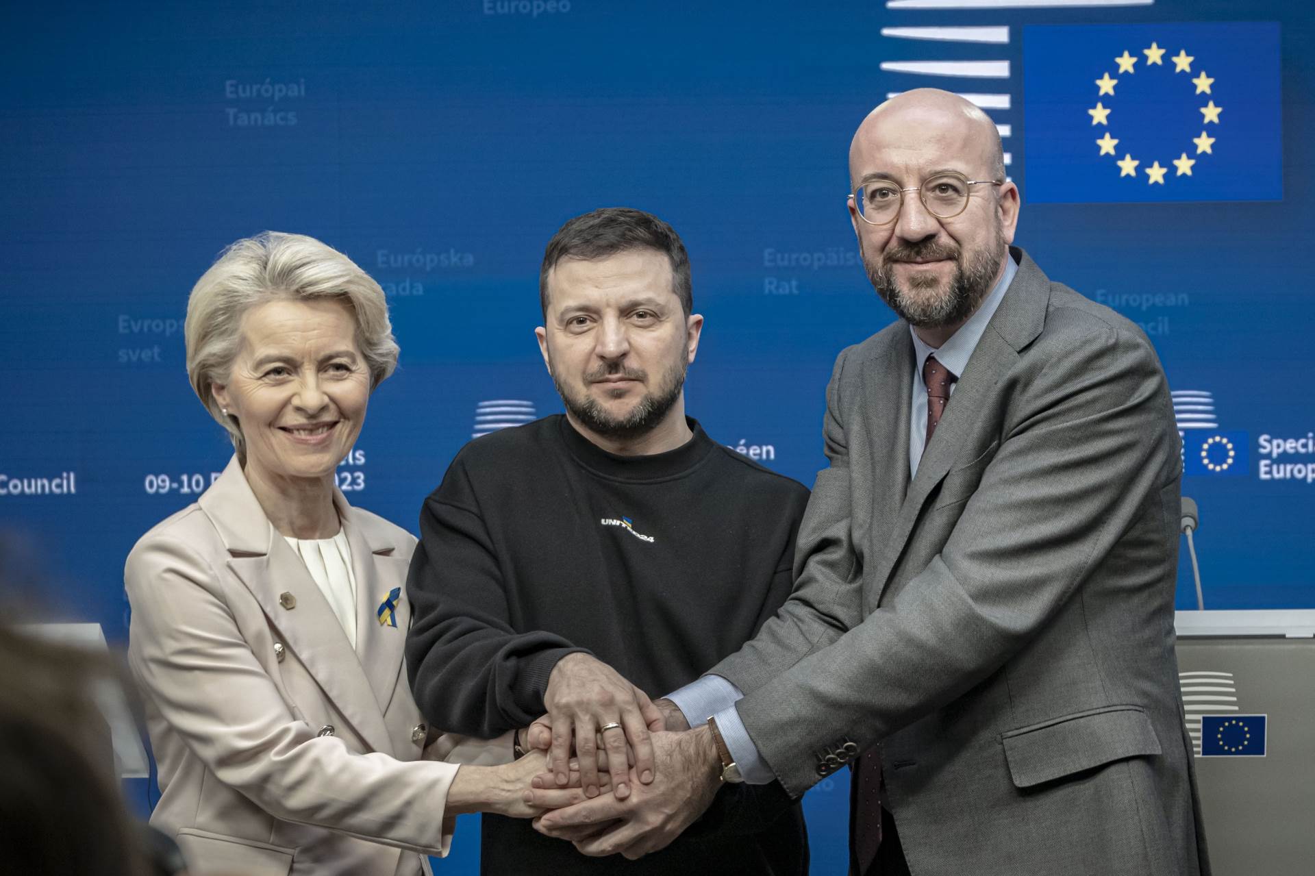  Ursula von der Leyen, Volodimir Zelenski i Charles Michel 