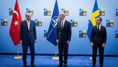 Erdogan, Stoltenberg i Kristersson Erdogan, Stoltenberg i Kristersson