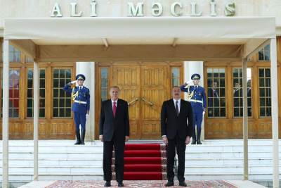 Turski predsjednik Recep Tayyip Erdogan i azerbajdžanski predsjednik Ilham Alijev Turski predsjednik Recep Tayyip Erdogan i azerbajdžanski predsjednik Ilham Alijev