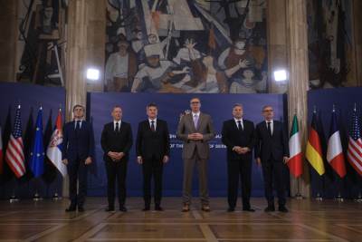 Srbijanski predsjednik Aleksandar Vučić s predstavnicima međunarodne zajednice Srbijanski predsjednik Aleksandar Vučić s predstavnicima međunarodne zajednice