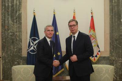 Jens Stoltenberg i Aleksandar Vučić 